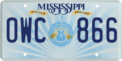 MS license plate OWC866