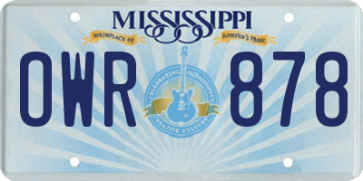 MS license plate OWR878