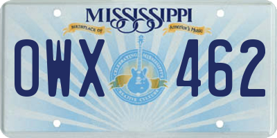 MS license plate OWX462