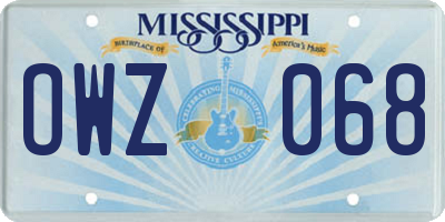 MS license plate OWZ068