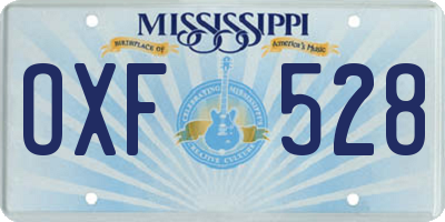 MS license plate OXF528