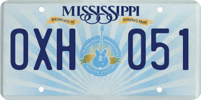 MS license plate OXH051