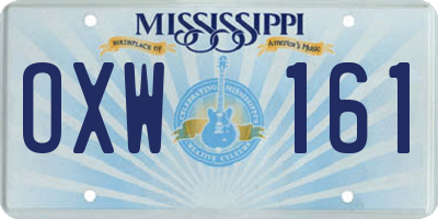 MS license plate OXW161