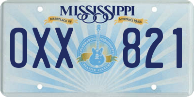 MS license plate OXX821
