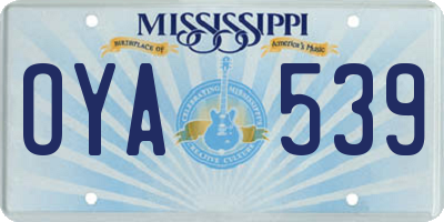 MS license plate OYA539