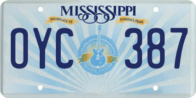 MS license plate OYC387