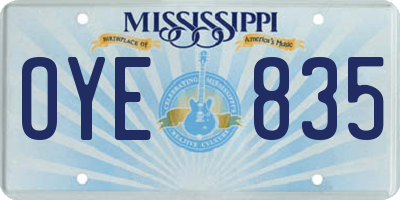 MS license plate OYE835