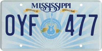 MS license plate OYF477