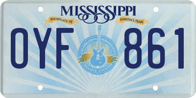 MS license plate OYF861