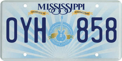 MS license plate OYH858