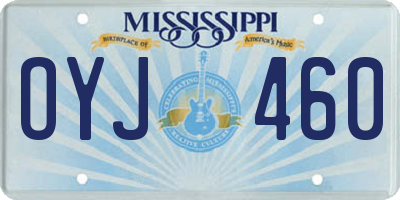 MS license plate OYJ460