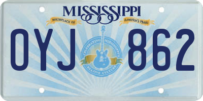 MS license plate OYJ862