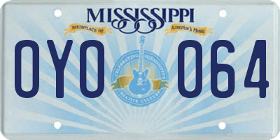 MS license plate OYO064