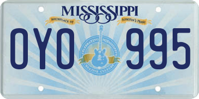 MS license plate OYO995