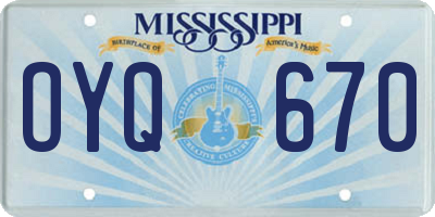 MS license plate OYQ670