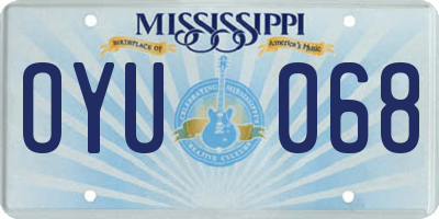 MS license plate OYU068