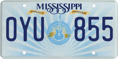 MS license plate OYU855