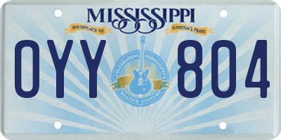MS license plate OYY804