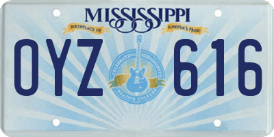 MS license plate OYZ616