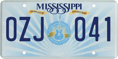 MS license plate OZJ041