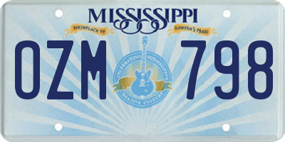 MS license plate OZM798