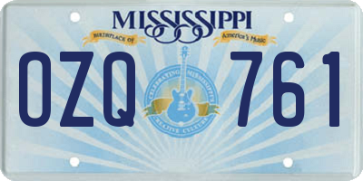 MS license plate OZQ761
