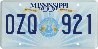 MS license plate OZQ921