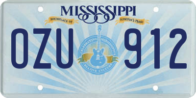 MS license plate OZU912