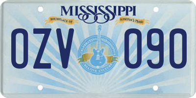 MS license plate OZV090