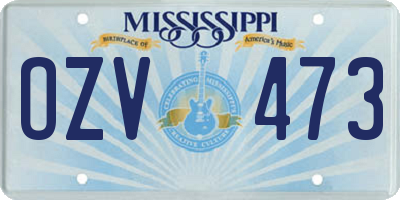MS license plate OZV473