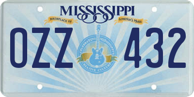 MS license plate OZZ432