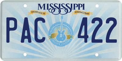 MS license plate PAC422