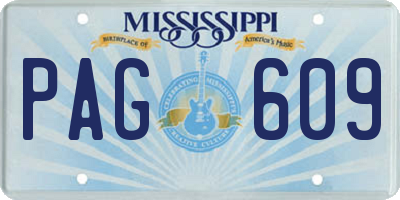 MS license plate PAG609