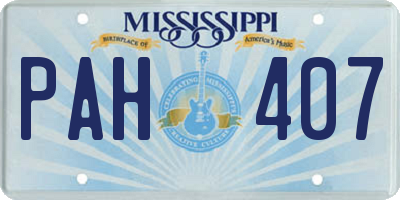 MS license plate PAH407