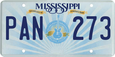 MS license plate PAN273