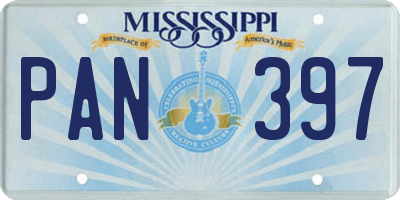 MS license plate PAN397