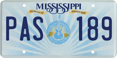 MS license plate PAS189