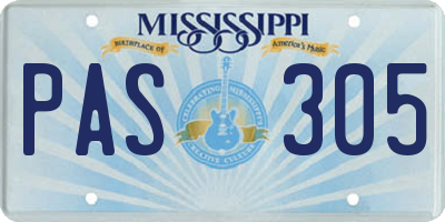 MS license plate PAS305