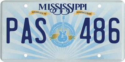 MS license plate PAS486