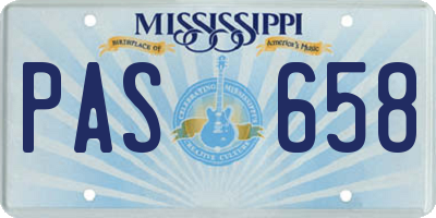 MS license plate PAS658