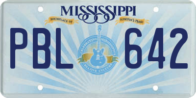 MS license plate PBL642