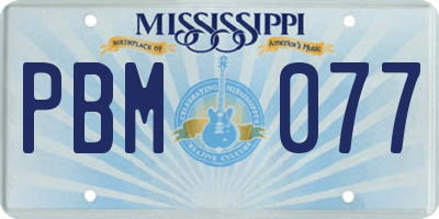 MS license plate PBM077