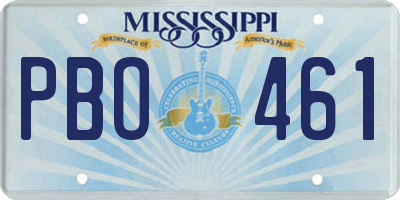 MS license plate PBO461