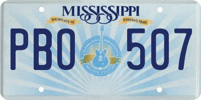 MS license plate PBO507