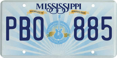 MS license plate PBO885