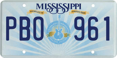 MS license plate PBO961