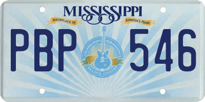 MS license plate PBP546