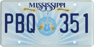 MS license plate PBQ351