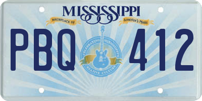 MS license plate PBQ412