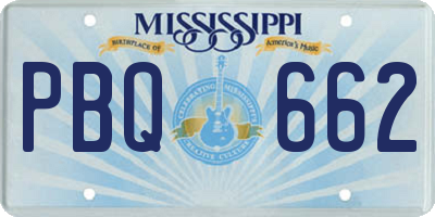 MS license plate PBQ662